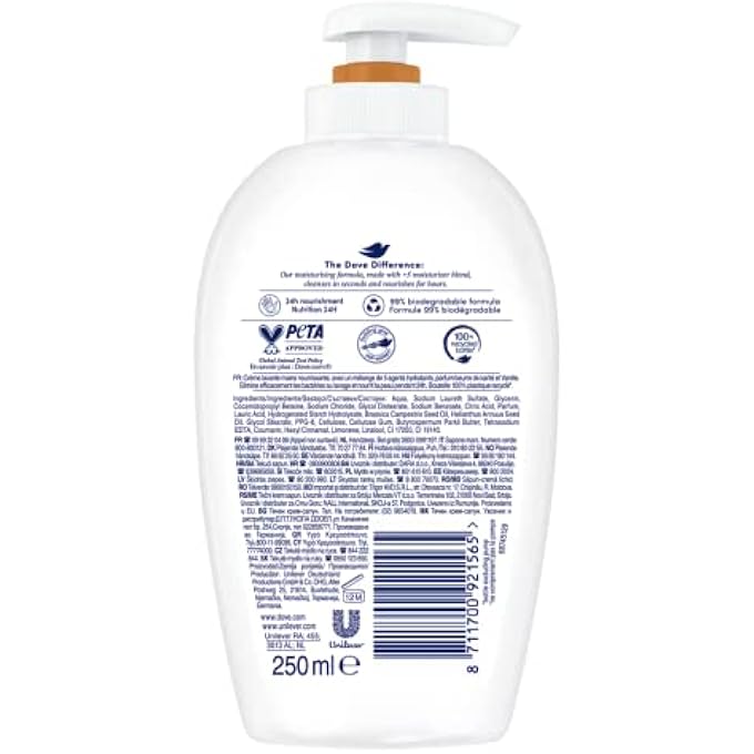Dove SHEA VANILLA HAND SOAP 250 ML - 8.45 OZ (PACK OF 2) - Image 2